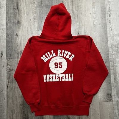 Vintage Russell Athletic Mill River Vermont Basketball Pullover Hoodie USA Sz M