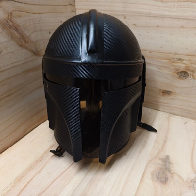 Medieval Star Wars Boba Fully Black Painted Mandalorian Helmet Brass Plating