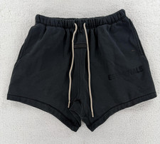 Fear Of God Essentials Sweat Shorts Mens Large Black Fleece 7.5 Inseam Logo
