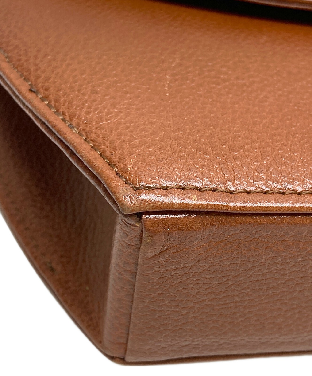 Borsa a tracolla Yves Saint Laurent triangolo logo placca marrone dal Giappone