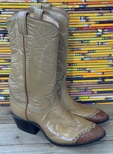 VTG TONY LAMA Cowgirl Boots Western Lizard Toe Women's Sz 5 C