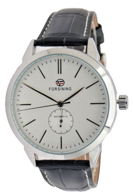FORSINING - AUTOMATIK - UHR - HERREN - LEDER - WEISS/SCHWARZ - 46MM - NEU