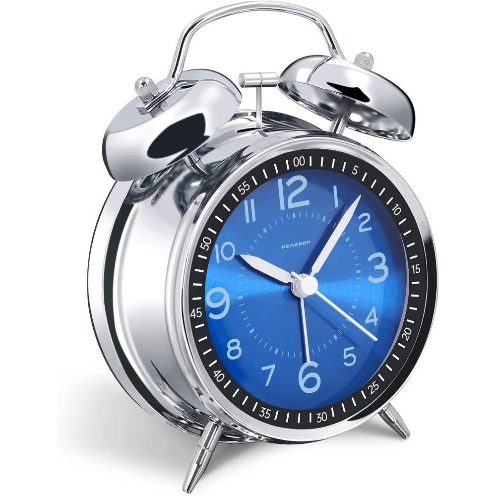 Loud Alarm Clock for Heavy Sleepers Adults, Metal 4.5 Inches | Twin Bell