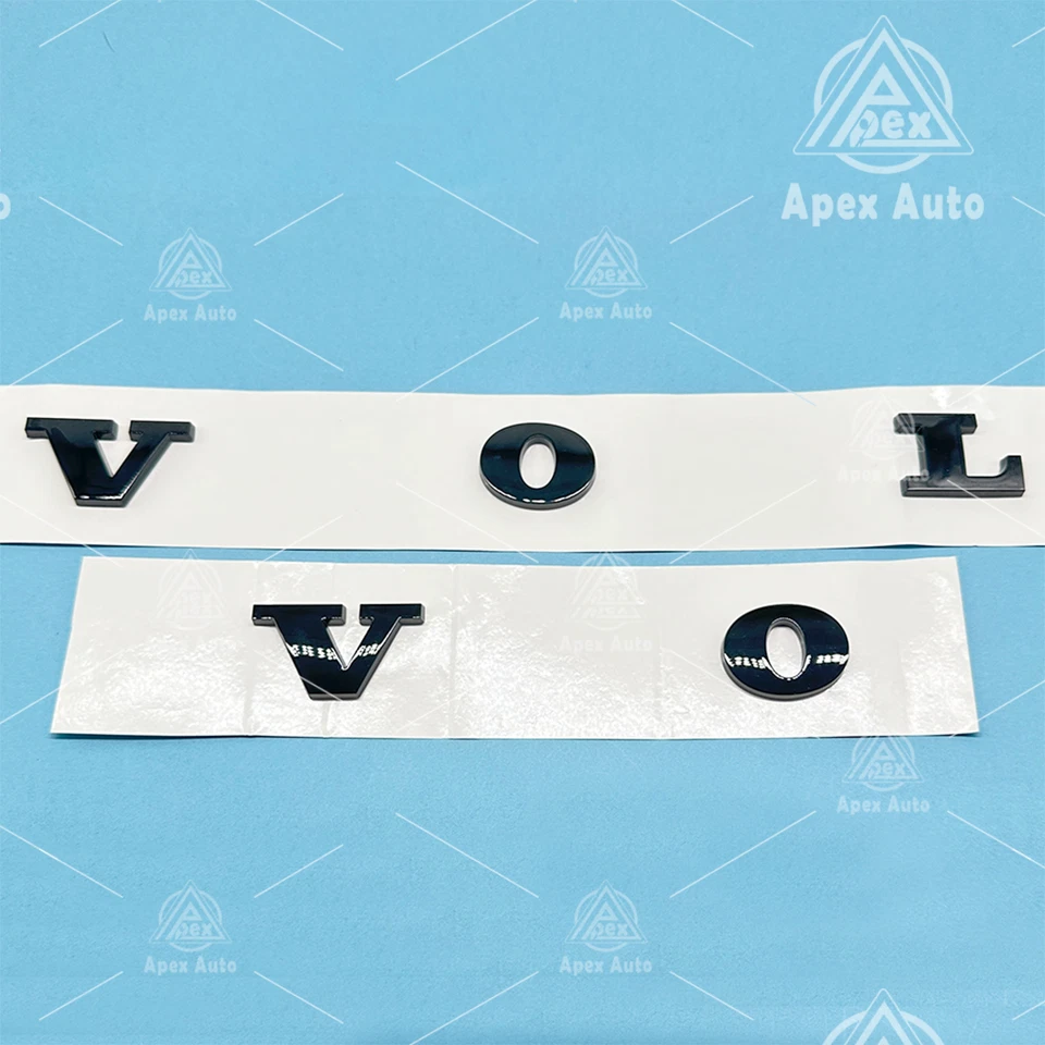 Raised Rear Trunk Lid Badge For Volvo Letter Nameplate Emblem Sport Gloss Black Foto 4 de 4