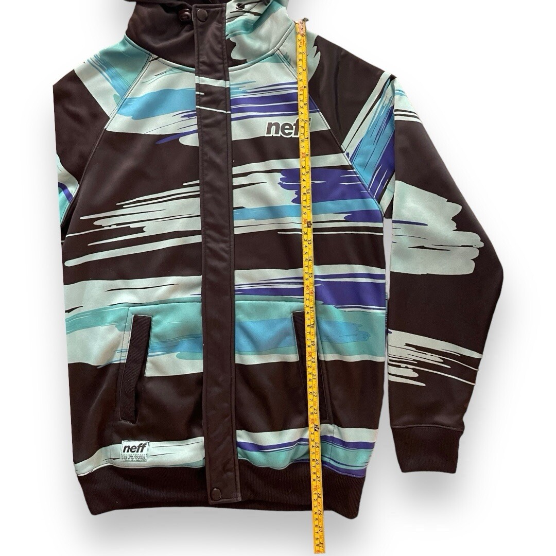 Neff Snowboard Shred Full Zip Color Stripes Softshell Jacket Size