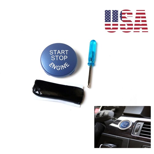 For BMW E60 X1 X5 ABS Engine Button Start Stop Ignition Switch Cover Blue