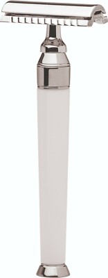Paris Series Razor Handle Made Of White Resin & Metal Erbe Solingen Germany