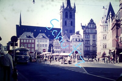 Dia Foto Trier Hauptmarkt Bus Urlaub Aufnahme von 1966
