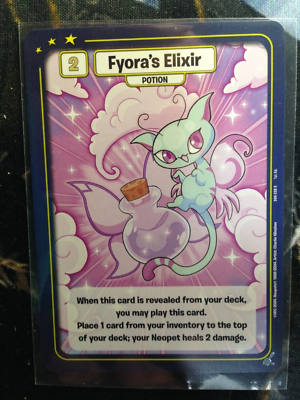 rare 2 elixir cards Neopets - Battledome 