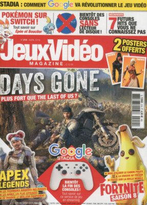 JEUX VIDÉO MAGAZINE N°219 - DAYS GONE PLUS FORT QUE THE LAST OF US ?