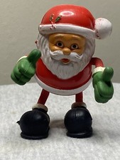 Vintage Figurine YouTube Facebook Thumbs Up Santa Claus Bendable arms and legs