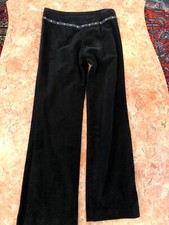 BCBG maxazaria black velour dress pants with studs Size 8