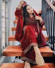 Stylish Look Fendi Silk Red Salwar Kameez With Dupatta For Traditional Wear