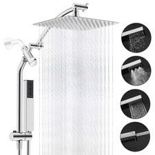 3-way Rainfall Shower Head Combo High Pressure Shower Head with Slide Bar Chrome