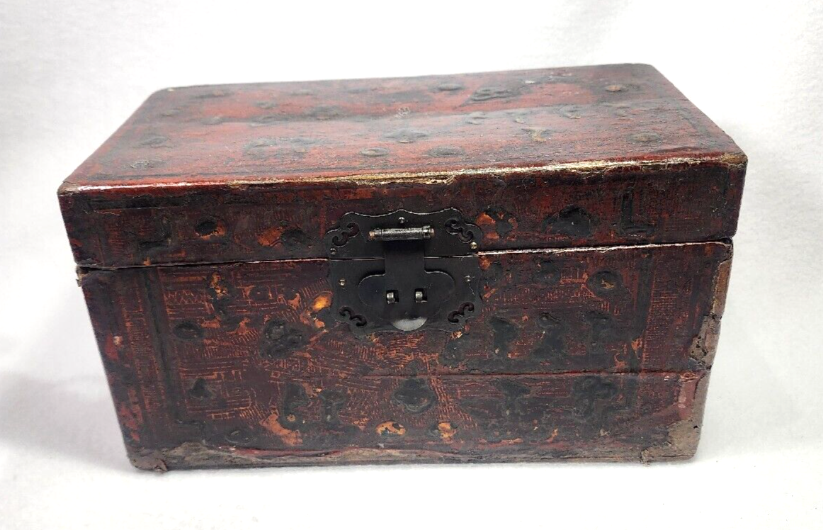 Antique Chinese Wood and Lacquer Box - 1800s - Wax Seal Antique Chinese Wood and Lacquer Box - 1800s - Wax Seal