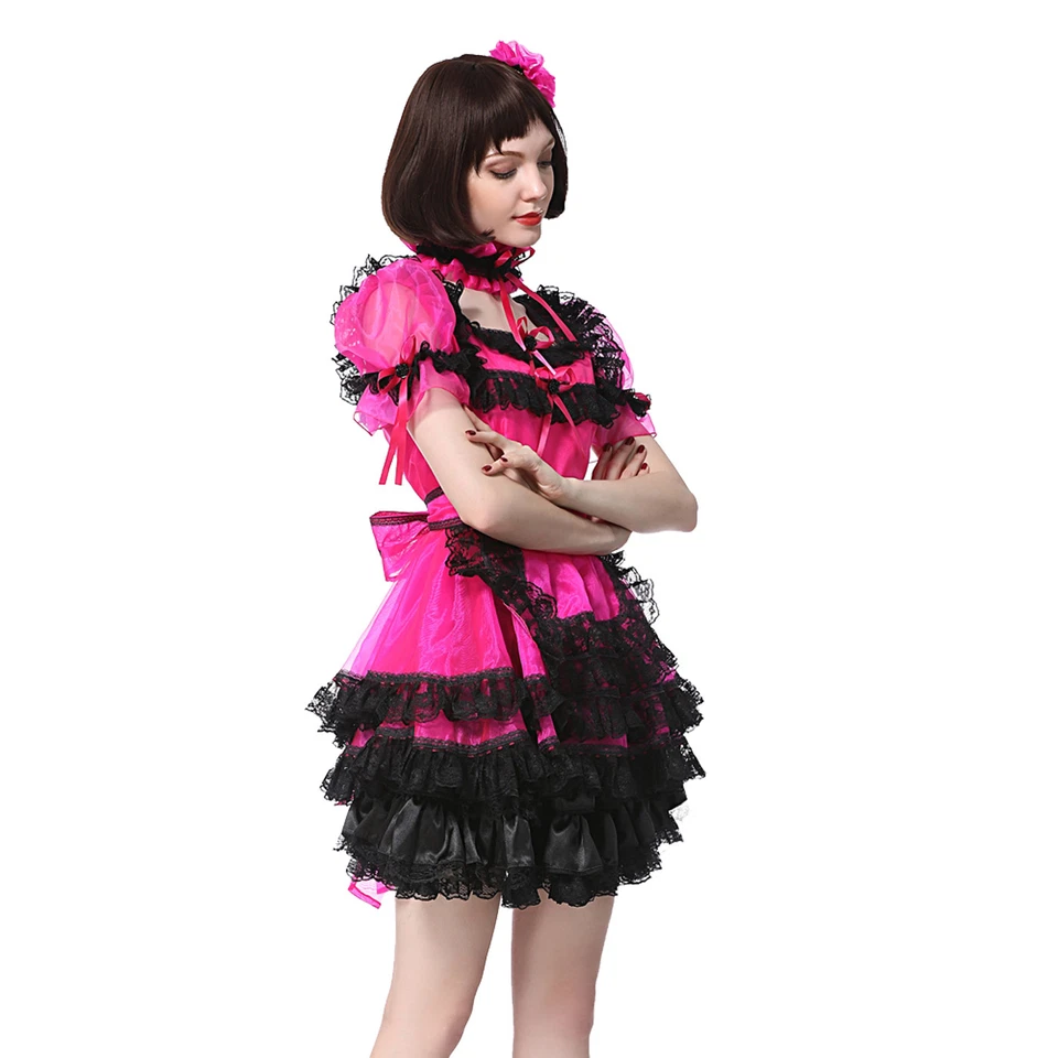 Sissy Maid Square Cut Neck Satin Dress Tailor-Made - Image 4 of 4