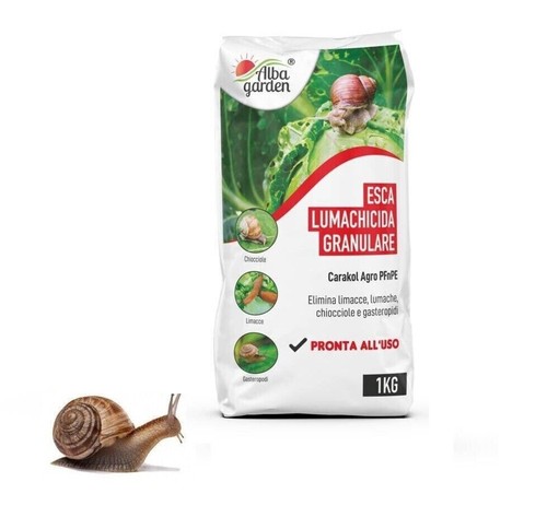 ESCA LUMACHICIDA LUMACHE CHIOCCIOLE CARAKOL AGRO 1 KG METALDEIDE PFnPE - Foto 1 di 2