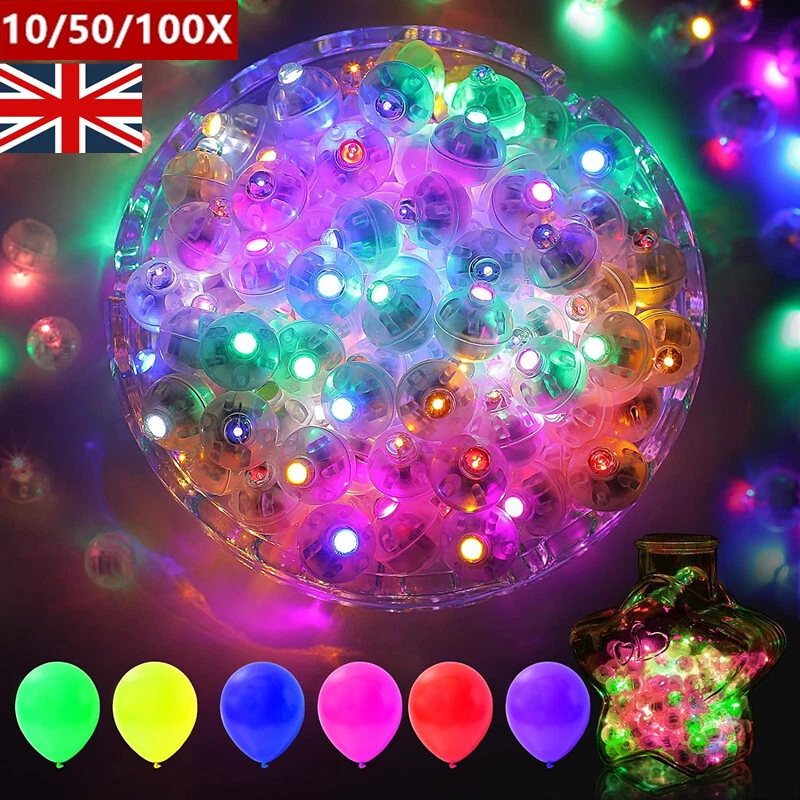 100Pcs LED Balloon Light Rainbow Colored Round Led Flash Mini Ball