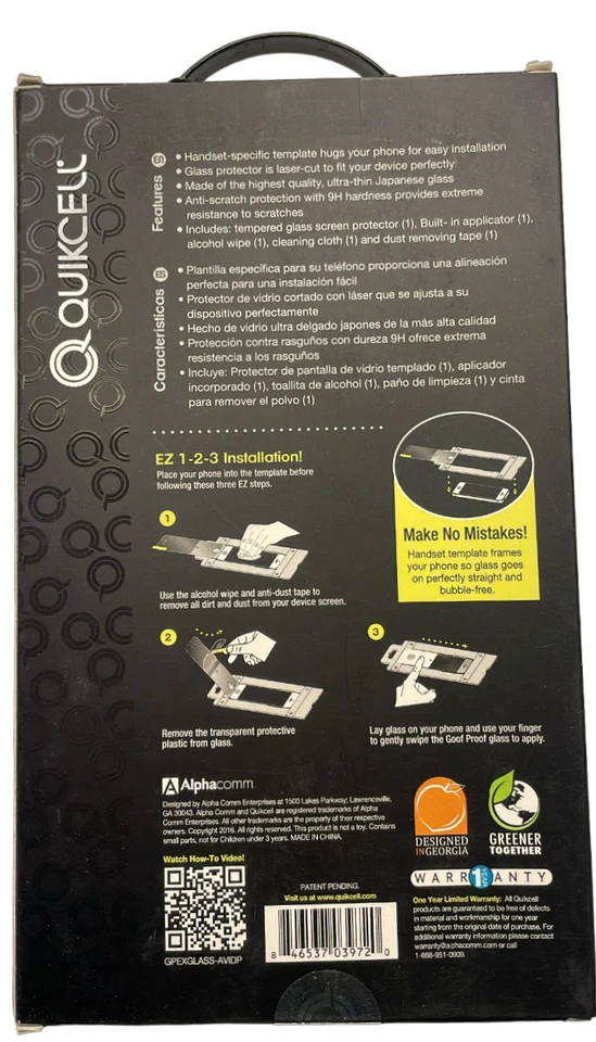 Quikcell Goof Proof Glass Screen Protector for ZTE Avid Plus - Clear - Image 2 of 4