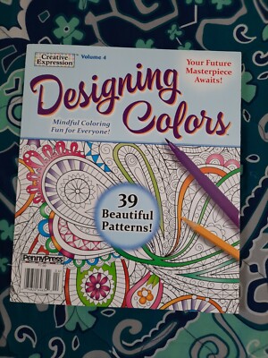 NEW Creative Expression Designing Colors Coloring Book Vol 4 Penny Press 