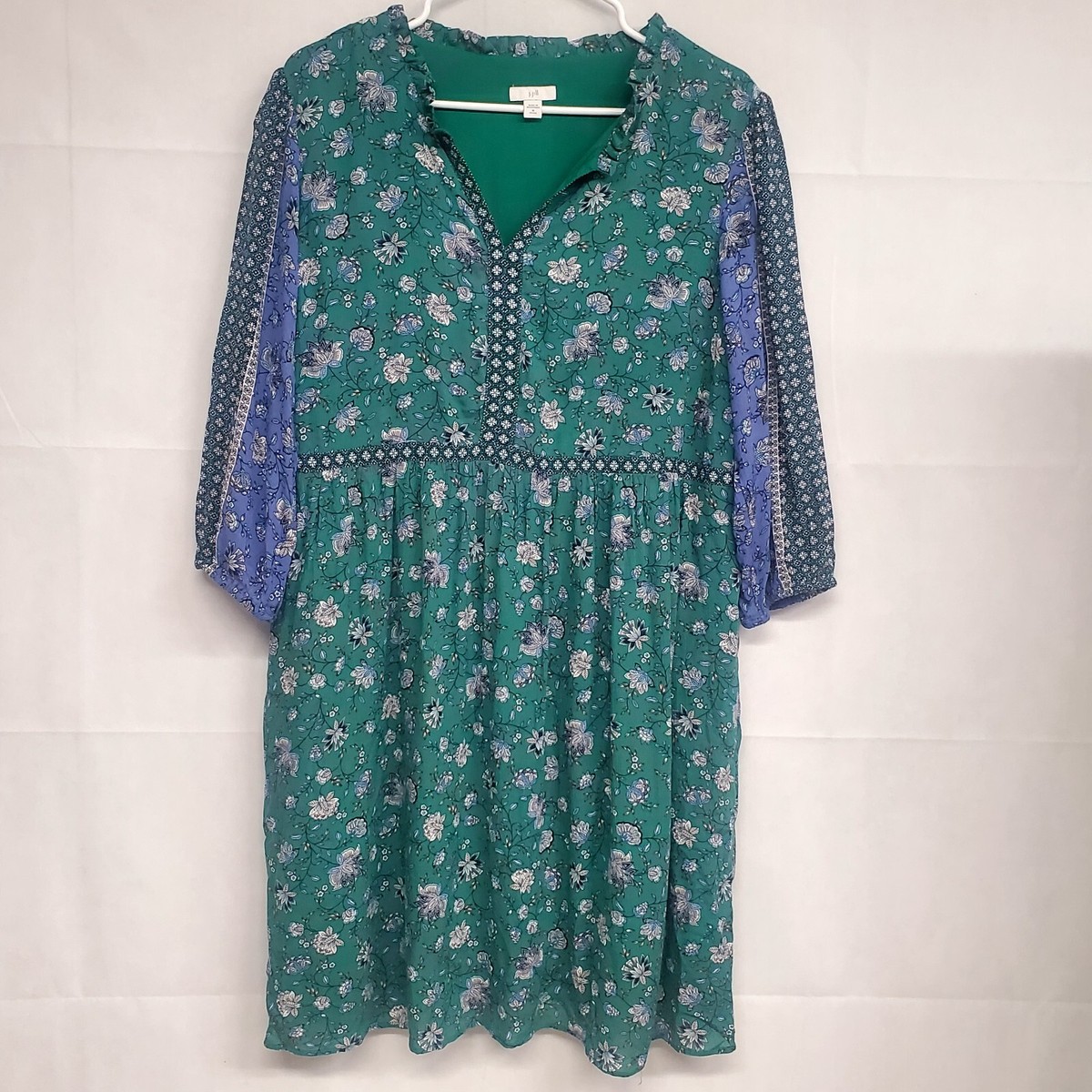 J. Jill Womens MP Peasant Mixed Print Dress Sweet Clover Folkloric