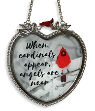 Memorial Cardinal Suncatcher-When Cardinals Appear Angels are Near Saying 1875