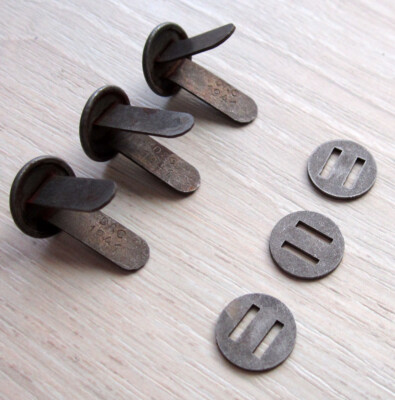 #ad Steel SPLIT PINSWASHERS for German helmet liner. REPRODUCTION. Marked Damp;C1941 $9.00