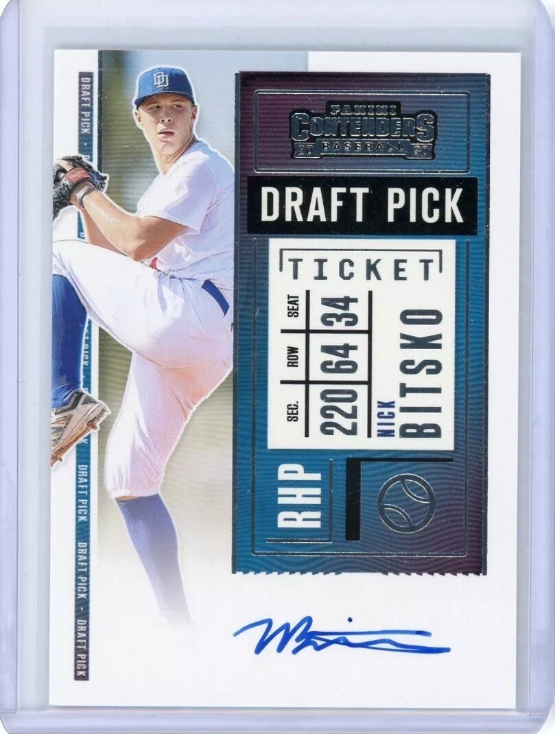 2020 Panini Contenders Nick Bitsko TB Rays Draft Pick Ticket Autograph #DPT-NB
