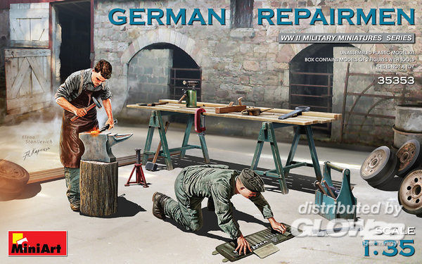 Miniart 35353 German Repairmen Reperatur Figuren Modell Bausatz 1:35 In Ovp - Ne-image