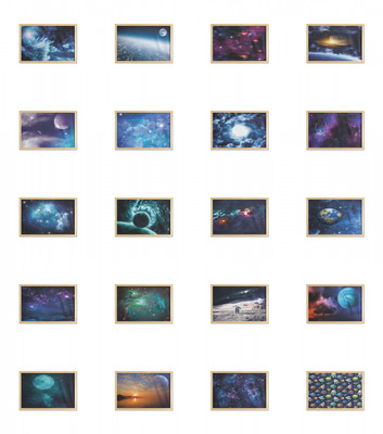 Ambesonne Star Wall Art with Wide Frame for Bathrooms Living Room
