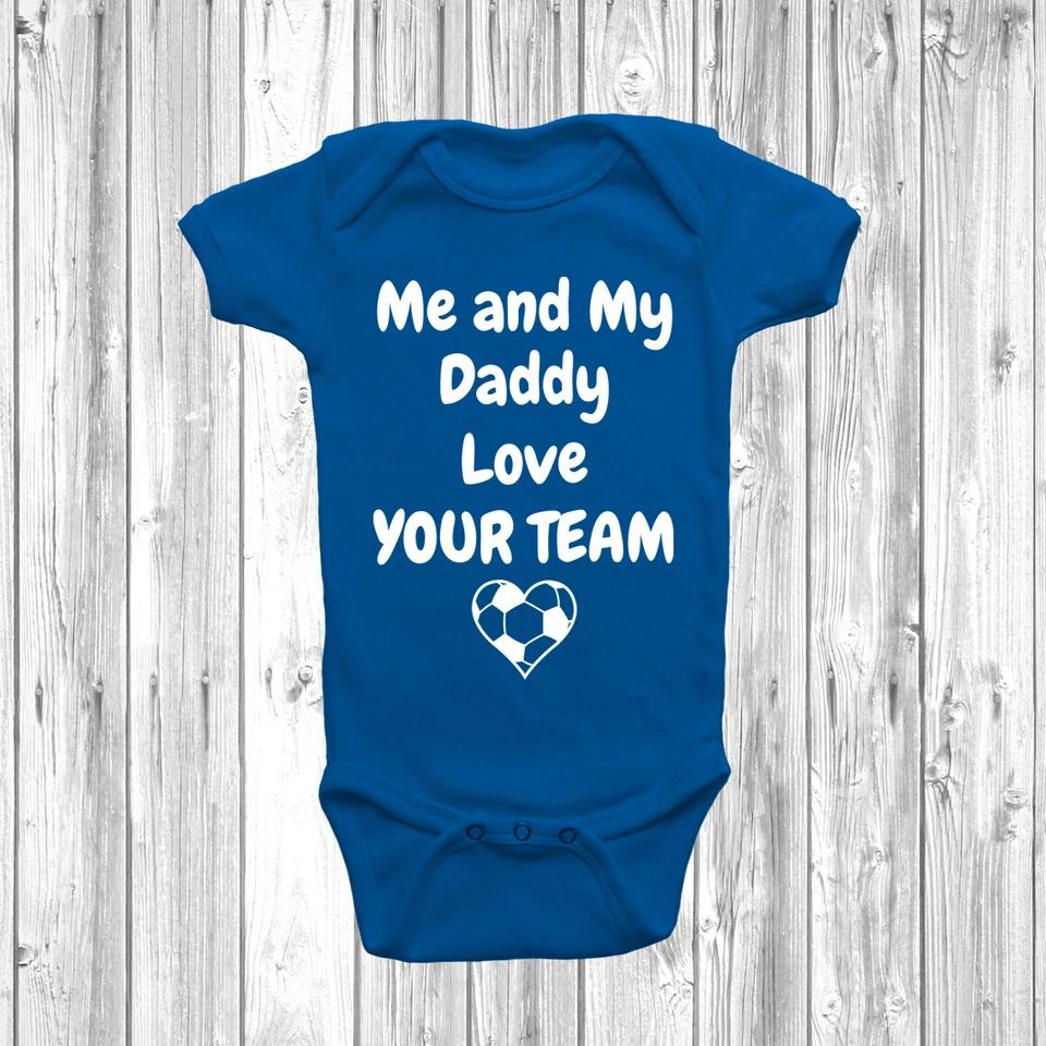 DIZZYKITTEN Personalised Me And My Daddy Love Baby Grow Vest Funny Any Team Clothing