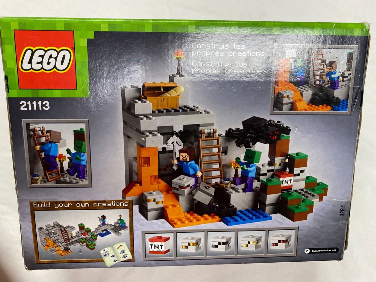 中古ゲームのセット LEGO Minecraft #21113 The Cave Set Moslty Complete with Directions
