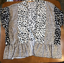 Chic Soul Cape Womens Sz 3xl Leopard Cheetah Shawl Poncho Bohemian Preppy Tiger