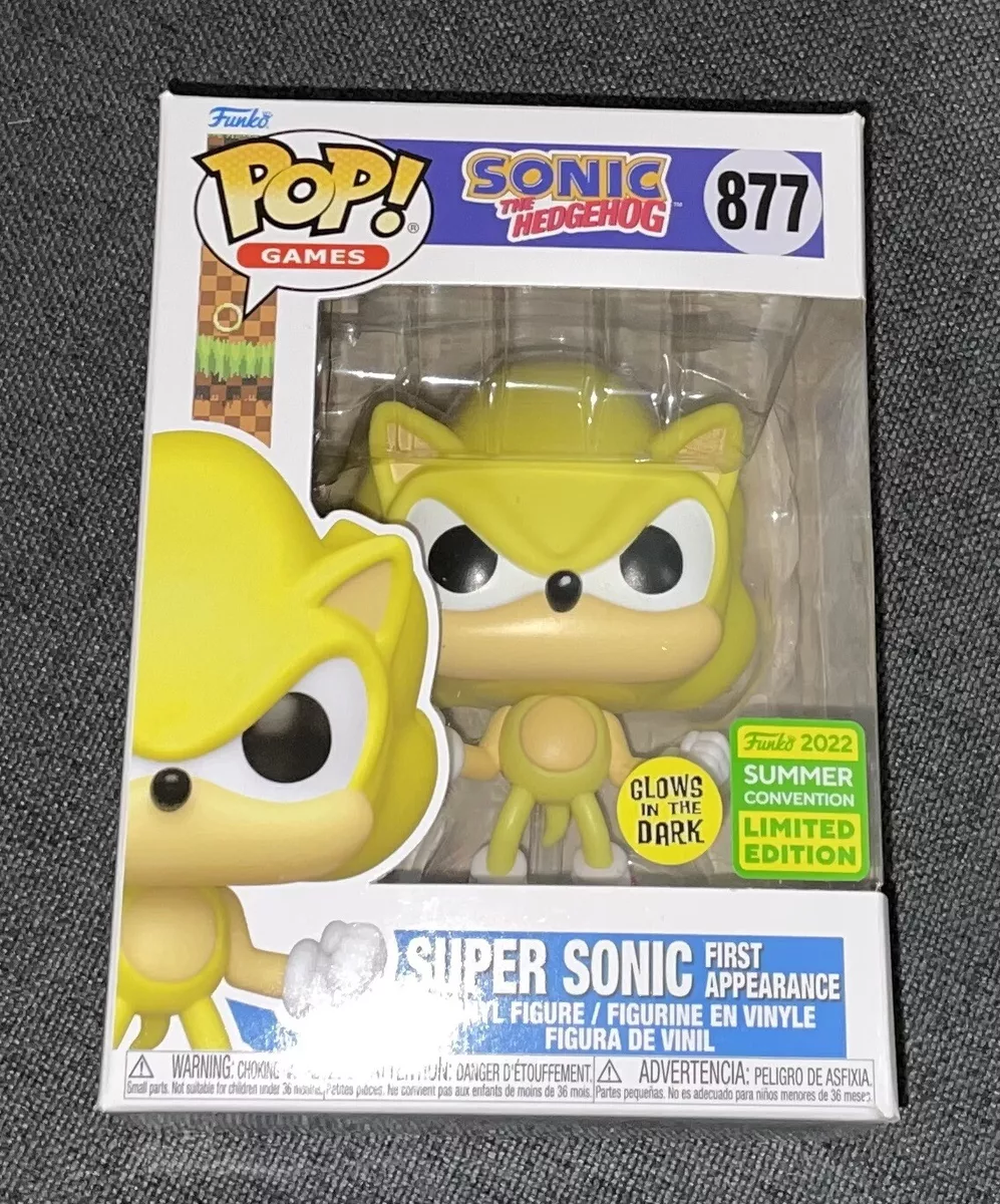 Funko Pop! Games Sonic the Hedgehog Super Sonic First Appearance GITD 2022  Summer Convention Exclusive Figure #877 - US