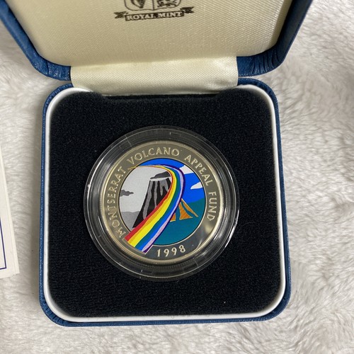 1998 ECCB 10 Dollar Silver Proof Montserrat Volcano Appeal Fund - Picture 2 of 6