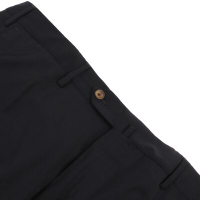 PT01 NWT Flat Front Dress Pants Size 54 38 US Blue Small Plaid Wool Blend