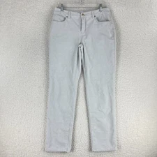 Chico's So Slimming Pants Womens Size XS Gray Corduroy Girlfriend Slim Ankle