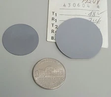 Two Historic Silicon Wafers 1950s - early 1960s : 0.95 inch and 1.25 inch   