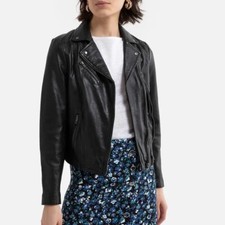 Naf Naf Women’s Lambskin Leather Jacket Size 8, Rrp- £180