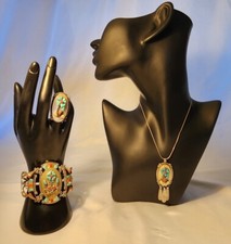 Zuni Cuff Bracelet Pendant Ring LOT M.S. SIMPLICIO Sterling RARE Vintage Native