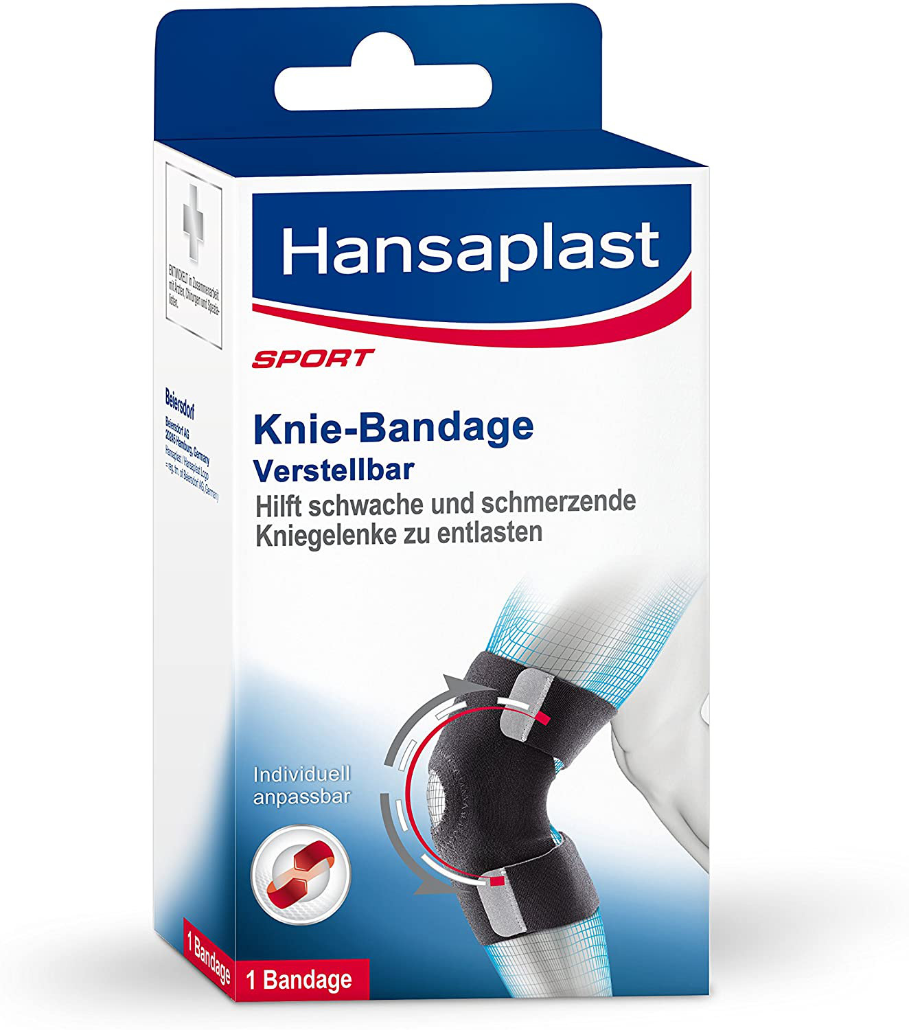 Hansaplast Sport Knie-Бандаж для верхней части штанги, спортивный бандаж для верхней части штанги