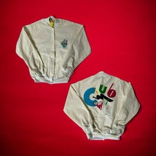 Vintage Club Pepsi 7 Button Up Jacket Yellow White Stripe Made in USA Sz S RARE