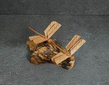 Scultura coppia libellula in legno larghezza 8", fatta a mano, tropicale, regalo per lei