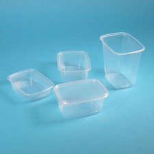 250 Verpackungsbecher Feinkostbecher eckig klar 200ml 200g Kombipack mit Deckel