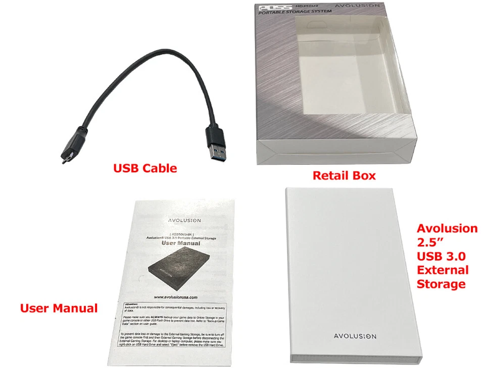 Avolusion 1TB USB 3.0 Portable XBOX One X, S, Gen1 External Gaming Hard Drive - Image 3 of 4