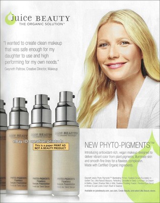 Gwyneth Paltrow Green Juice JUICE BEAUTY 1-PAGE PRINT AD 2016