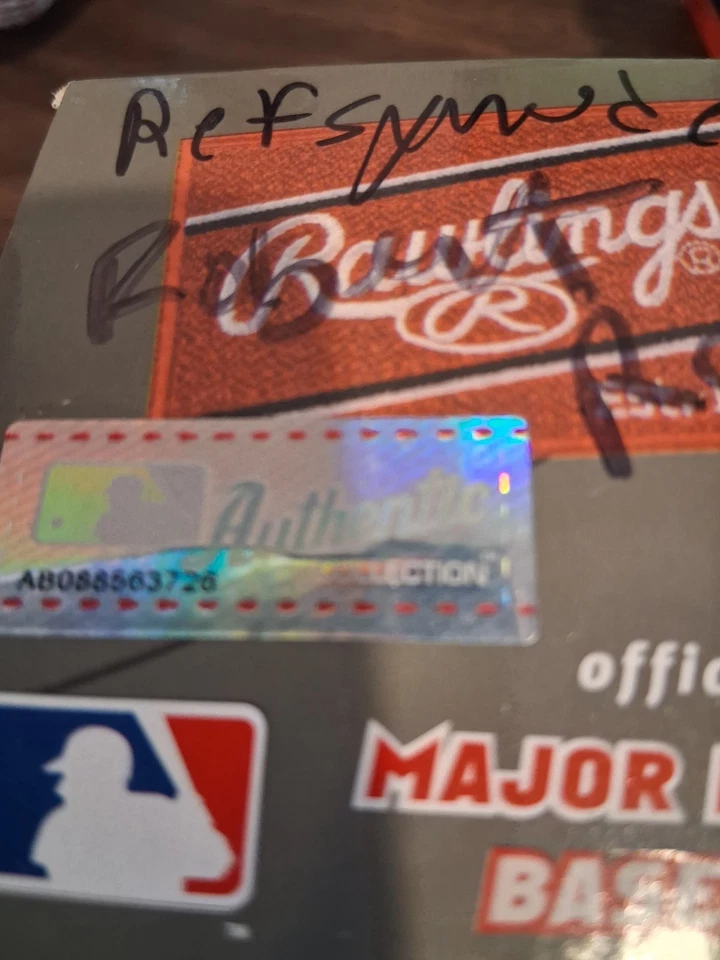 ROBERT REFSNYDER AUTOGRAPHED RAWLING OML MAJOR LEAGUE BASEBALL RED SOX - Image 3 of 3