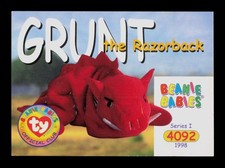Grunt The Razorback 83 Series I Ty Beanie Babies Trading Card TC CC
