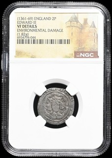 ENGLAND. Edward III. 1327 1377. Silver Halfgroat London NGC VF Details