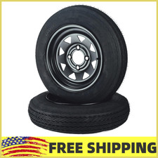 2pc 4.80-12 4.80x12 480-12 Trailer Tires W12black Spoke Wheels 4 Lug On 4 6pr 2pc 4.80-12 4.80x12 480-12 Trailer Tires W12black Spoke Wheels 4 Lug On 4 6pr